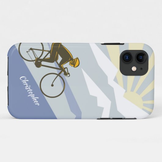 Personalisierter Radfahrer Rad fahren auf dem Moun Case-Mate iPhone Hülle (Rückseite (Horizontal))