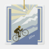 Personalisierter Radfahrer Rad fahren auf dem Moun Keramikornament (Rückseite)