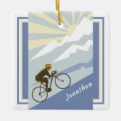 Personalisierter Radfahrer Rad fahren auf dem Moun Keramikornament (Vorderseite)