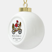 Personalisierter Radfahrer Santa Keramik Kugel-Ornament (Rechts)