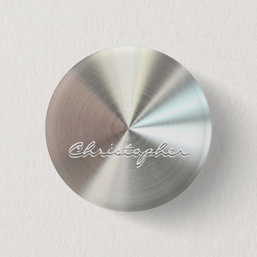 Personalisierter radialer Metallic-Look - Chrome Button (Vorderseite)