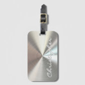 Personalisierter radialer Metallic-Look - Chrome Gepäckanhänger (Vorderseite Vertikal)