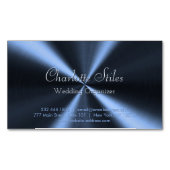 Personalisierter radialer Metallic-Look - Dunkelbl Magnetische Visitenkarte (Vorderseite)