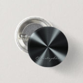 Personalisierter radialer Metallic-Look - Dunkelgr Button (Vorne & Hinten)