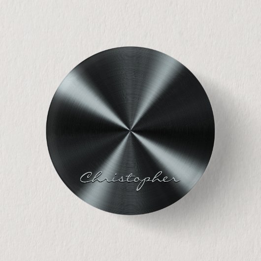 Personalisierter radialer Metallic-Look - Dunkelgr Button (Vorderseite)