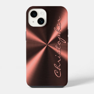 Personalisierter radialer metallischer Look - Kupf iPhone 14 Hülle