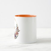 Personalisierter Rahmen aus Burgund und Goldflora Tasse (Zentrum)