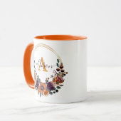Personalisierter Rahmen aus Burgund und Goldflora Tasse (Vorderseite Links)