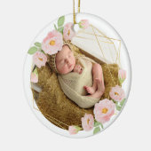 Personalisierter Rahmen für die Blume des Babys Keramik Ornament (Links)
