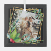 Personalisierter Rahmen für Weihnachten Ornament Aus Glas (Vorderseite)