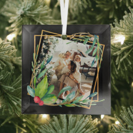 Personalisierter Rahmen für Weihnachten Ornament Aus Glas
