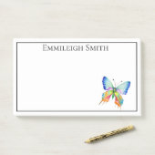 Personalisierter Rahmen-Regenbogen-Butterfly Post Post-it Klebezettel (Auf Schreibtisch)