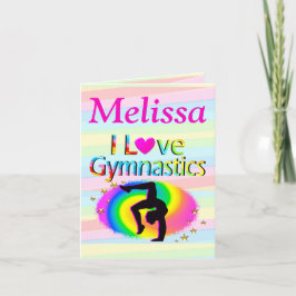 PERSONALISIERTER RAINBOG I LIEBE GYMNASTICS MITTEI