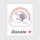 Personalisierter Rainbow-Einhornkleber Aufkleber (Blatt)