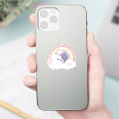 Personalisierter Rainbow-Einhornkleber Aufkleber (Telefon)