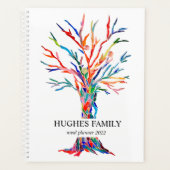 Personalisierter Rainbow Family Tree Meal Planner Planer (Vorderseite)