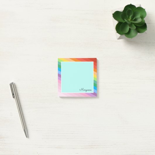 Personalisierter Rainbow-Farbstreifen Post-it Klebezettel (Büro)