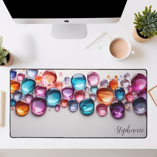 Personalisierter Rainbow Gemstone Schreibtischunterlage