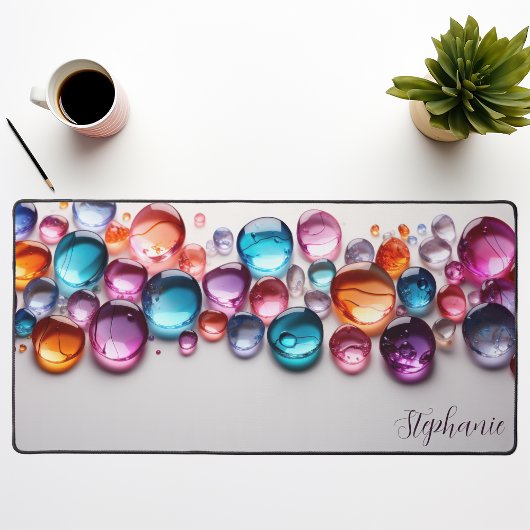 Personalisierter Rainbow Gemstone Schreibtischunterlage