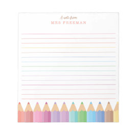 Personalisierter Rainbow-Lehrer Notizblock
