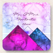 Personalisierter Rainbow-Marmorberg Getränkeuntersetzer (Vorderseite)
