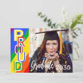 Personalisierter Rainbow Pride Foto Abschluss Einladung (Stehend Vorderseite)