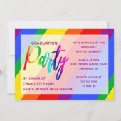 Personalisierter Rainbow Pride Foto Abschluss Einladung (Rückseite)