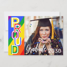 Personalisierter Rainbow Pride Foto Abschluss Einladung