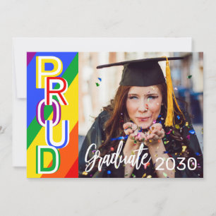Personalisierter Rainbow Pride Foto Abschluss  Einladung