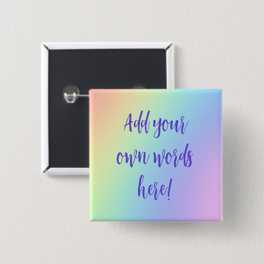 Personalisierter Rainbow-Square-Button Button (Vorne & Hinten)