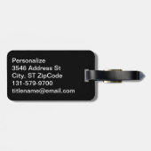 Personalisierter Raum und Braut mit schwarzen Stre Gepäckanhänger (Rückseite horizontal)