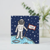 Personalisierter Raumfahrer zum Geburtstag (Stehend Vorderseite)