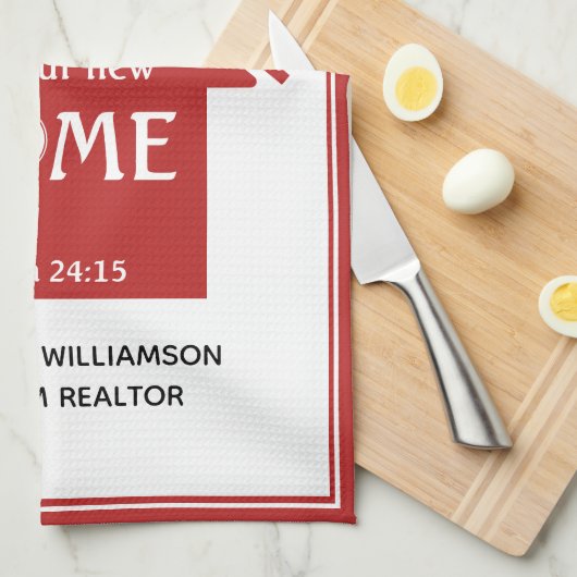 Personalisierter Realtor zu Client New Zuhause Geschirrtuch (Viertel Falte)