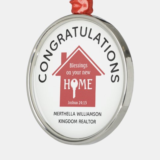 Personalisierter Realtor zu Client New Zuhause Ornament Aus Metall (Links)