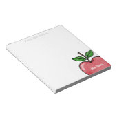 Personalisierter Red Apple Lehrer - Notepad Notizblock (angewinkelt)