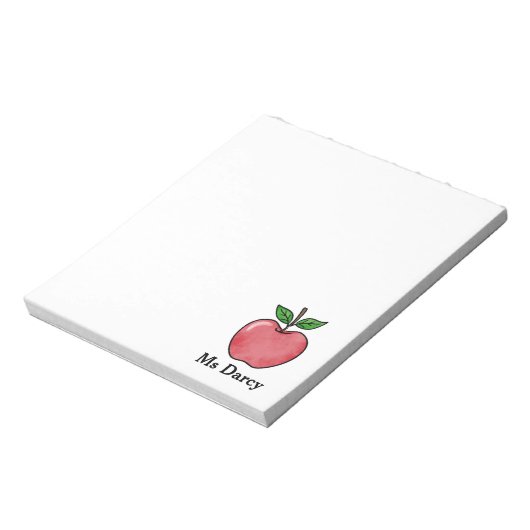 Personalisierter Red Apple Lehrer - Notepad Notizblock (Rotiert)