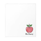 Personalisierter Red Apple Lehrer - Notepad Notizblock (Vorderseite)