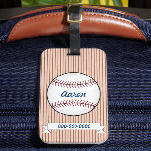 Personalisierter Red Baseball-Gepäckträger Gepäckanhänger