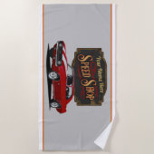 Personalisierter Red Camaro Speed Shop Strandtuch (Vorderseite)