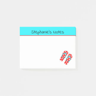 Personalisierter Red Flip Flops Summer Beach Post-it Klebezettel
