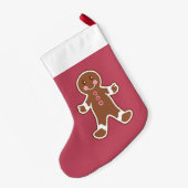 Personalisierter Red Gingerbrot Strumpf Kleiner Weihnachtsstrumpf (Rückseite (Hängend))