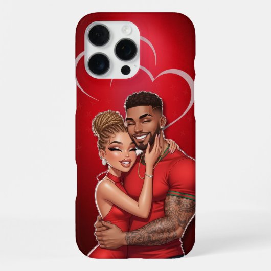 Personalisierter Red Glamour Couple Phone Case iPhone Hülle (Rückseite)