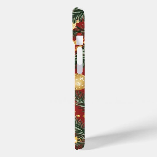 Personalisierter Red Gold Xmas Split Monogram Name Case-Mate iPhone Hülle (Rückseite / Links)