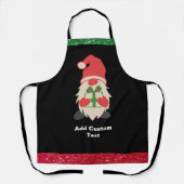 Personalisierter Red Green Gnome Black Koch Schürze (Vorderseite)