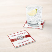 Personalisierter Red Infinity Heart Paper Unterset Rechteckiger Pappuntersetzer (Vor Ort)