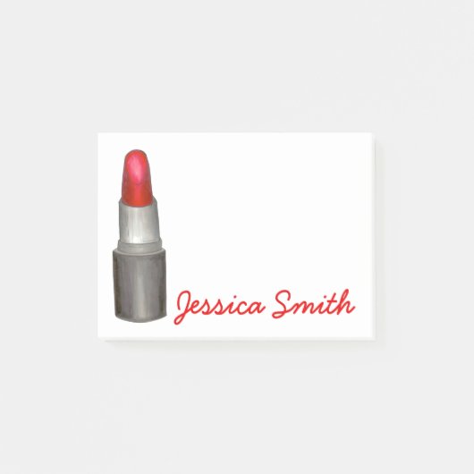 Personalisierter Red Lipstick Makeuty Beauty Post Post-it Klebezettel (Vorderseite)