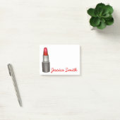 Personalisierter Red Lipstick Makeuty Beauty Post Post-it Klebezettel (Büro)