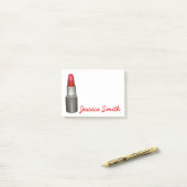 Personalisierter Red Lipstick Makeuty Beauty Post Post-it Klebezettel (Auf Schreibtisch)