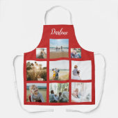 Personalisierter Red Name Foto Collage Custom Gift Schürze (Vorderseite)