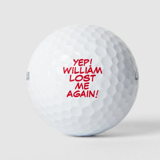 Personalisierter Red Name Fun Love Message Golfball (Vorderseite)